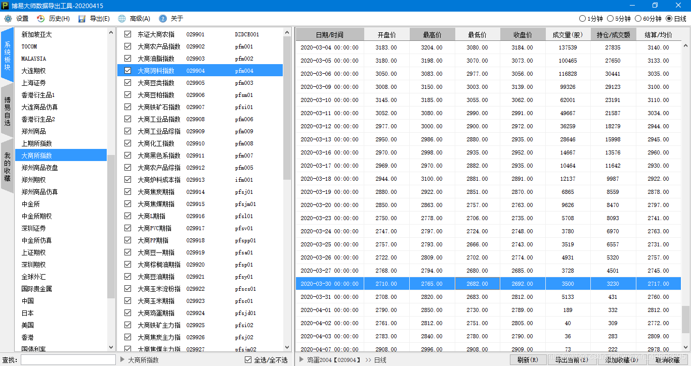 博易大师数据导出工具 澎博财经V5 V6